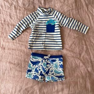 Baby Boden Fun Rash Guard Set Starboard Baby Turtles, 3-6m